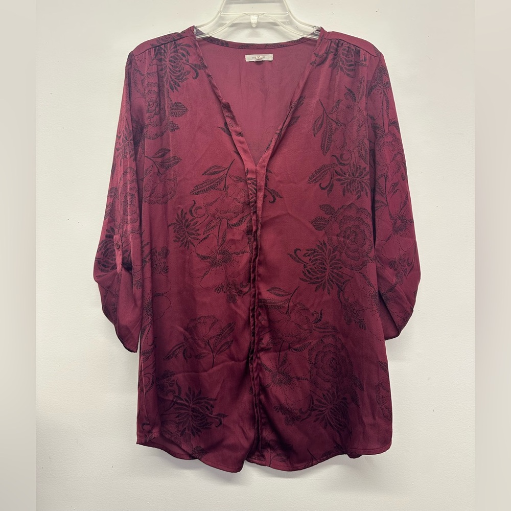 Maurices Dark Pink Patterned Top